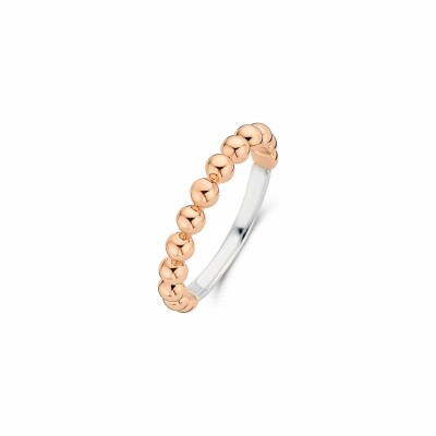 Bague Ti Sento en argent, boules doré rose