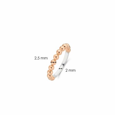 Bague Ti Sento en argent, boules doré rose