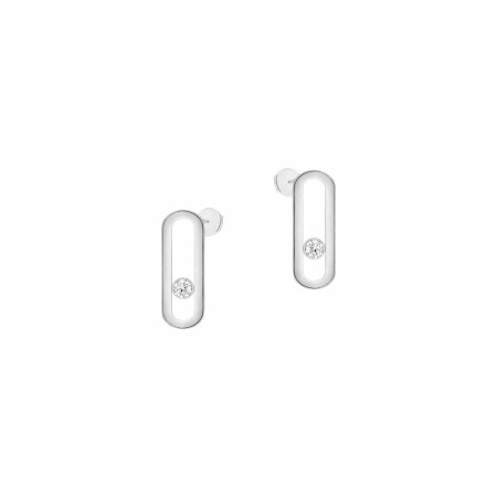 Messika Move Uno earrings, white gold, diamond