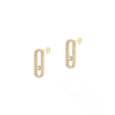 Messika Move Uno earrings, yellow gold, diamond