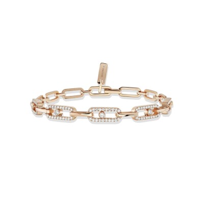 Bracelet rivière Messika Move Link Multi en or rose et diamants