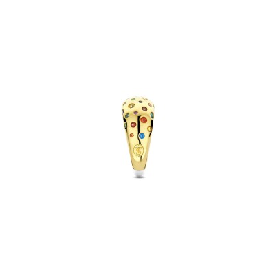 Bague Ti Sento en argent doré, argent et pierres de couleurs
