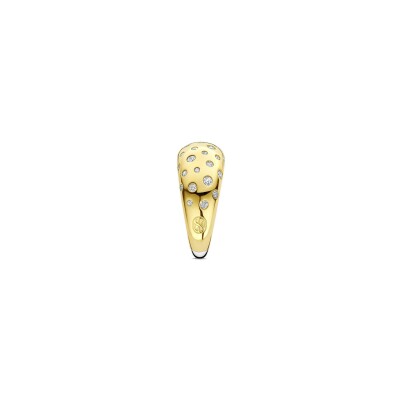 Bague Ti Sento en argent doré et oxyde de zirconium, taille 56