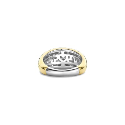 Bague Ti Sento en argent doré et oxyde de zirconium, taille 56