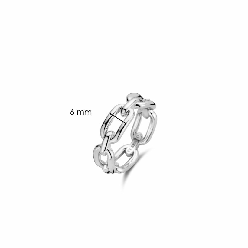 Bague Ti Sento maille forçat en argent, taille 52