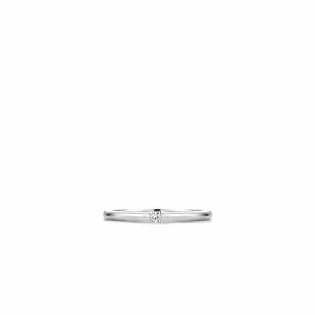 Bague Ti Sento en argent rhodié et oxyde de zirconium, petit modèle, taille 52