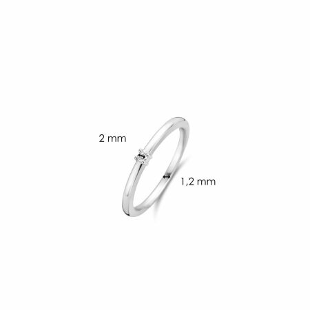 Bague Ti Sento en argent rhodié et oxyde de zirconium, petit modèle, taille 52