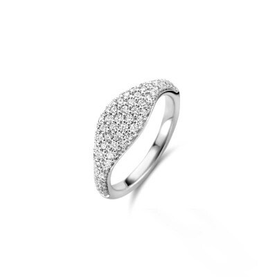 Bague Ti Sento en argent et oxydes de zirconium, taille 56