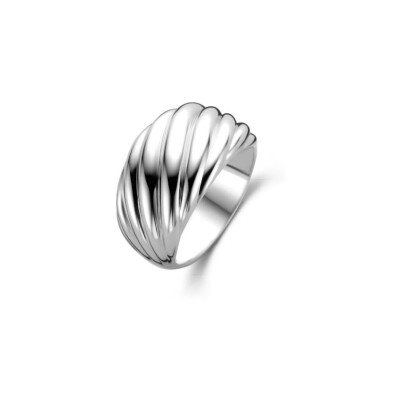 Bague Ti Sento torsadée en argent rhodié, taille 54