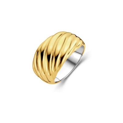 Bague Ti Sento torsadée en argent plaqué or jaune, taille 62