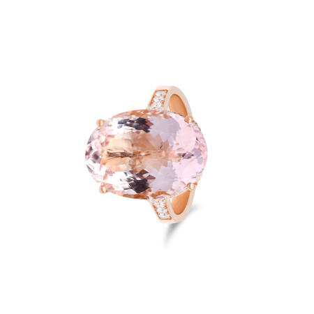 Bague Zuri en or rose, morganite et diamants