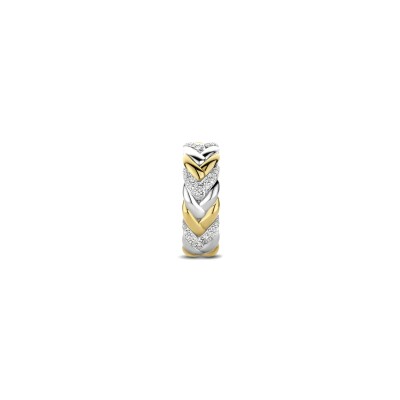 Bague Ti Sento en argent doré et oxyde de zirconium, taille 56