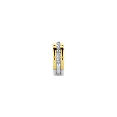 Bague Ti Sento en argent doré et oxyde de zirconium, taille 54