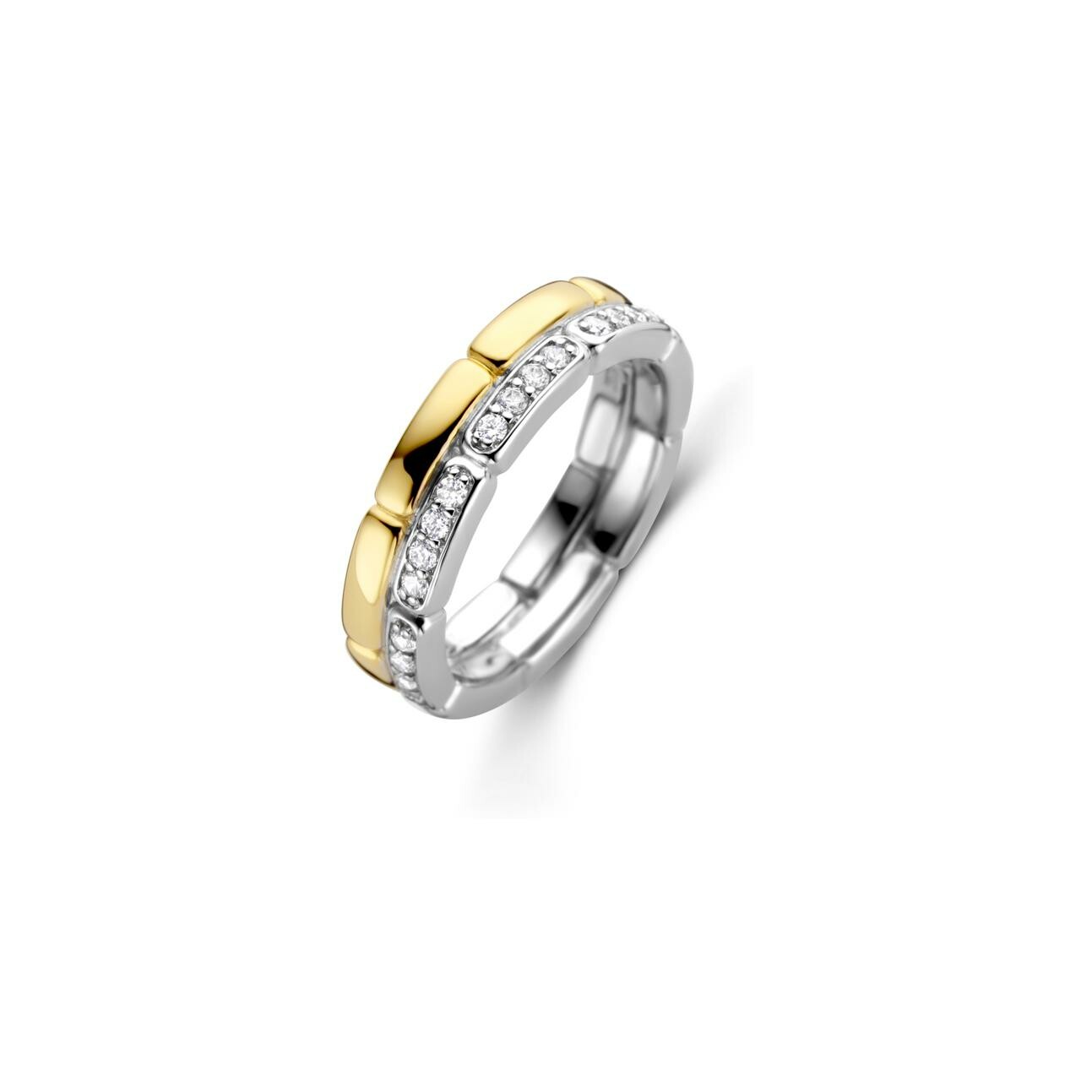 Bague Ti Sento en argent, argent plaqué or jaune et oxyde de zirconium