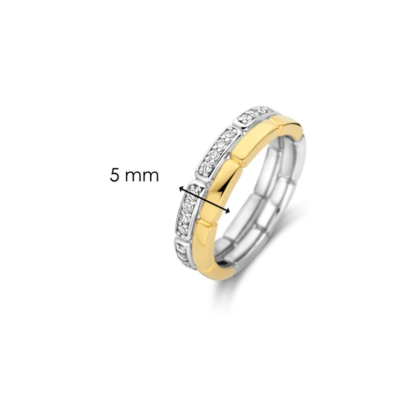 Bague Ti Sento en argent, argent plaqué or jaune et oxyde de zirconium