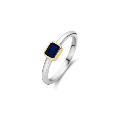 Bague Ti Sento en argent, argent plaqué or jaune et cristal synthétique