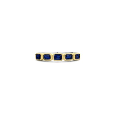 Bague Ti Sento en argent, argent plaqué or jaune et cristal synthétique