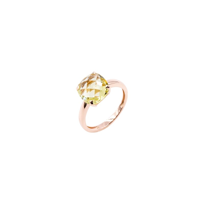 Bague Cesare Pompanon Poppy Blue en or rose et quartz lemon