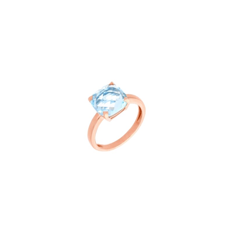 Bague Cesare Pompanon Poppy Blue en or rose et topaze bleue traitée