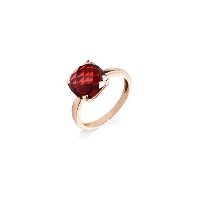 Bague Cesare Pompanon Poppy Blue en or rose et grenat, petit modèle