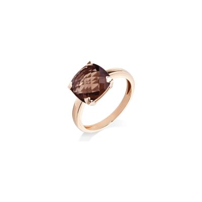 Bague Cesare Pompanon Poppy Blue en or rose et quartz fumé, petit modèle