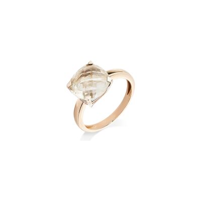 Bague Cesare Pompanon Poppy Blue en or rose et quartz rutile, petit modèle