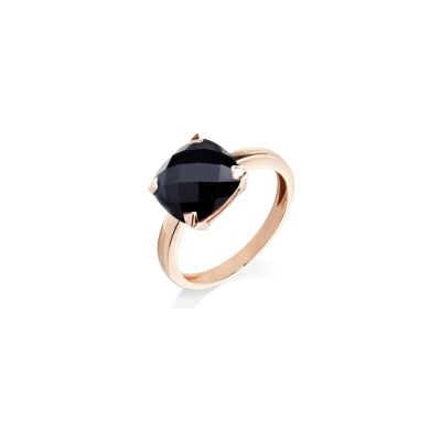 Bague Cesare Pompanon Poppy Blue en or rose et spinelle noir, petit modèle