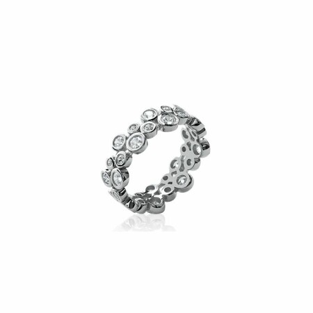 Bague en argent et oxydes de zirconium