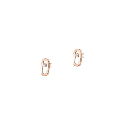 Puces d'oreilles Messika Move Uno en or rose et diamants