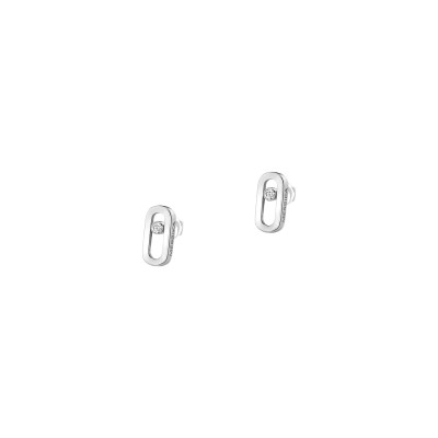 Messika Move Uno stud earrings, white gold, diamonds