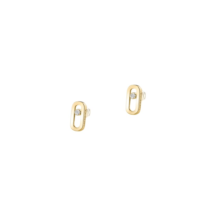 Messika Move Uno stud earrings, yellow gold, diamonds