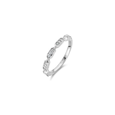 Bague Ti Sento en argent et oxydes de zirconium, taille 52