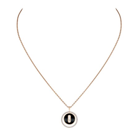 Messika Lucky Move  pink gold, diamonds and onyx necklace, PM