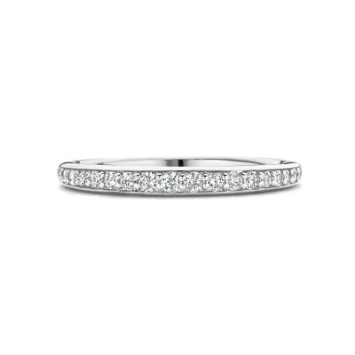 Bague Ti Sento en argent plaqué platine et oxydes de zirconium, taille 54