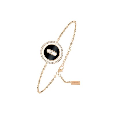 Bracelet Messika Lucky Move PM en or rose, onyx et diamants