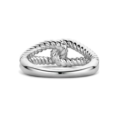 Bague Ti Sento en argent plaqué platine, taille 56