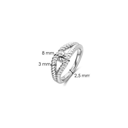 Bague Ti Sento en argent plaqué platine, taille 56