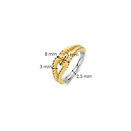 Bague Ti Sento en argent doré, taille 54