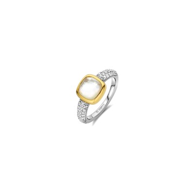 Bague Ti Sento en argent, argent doré et nacre