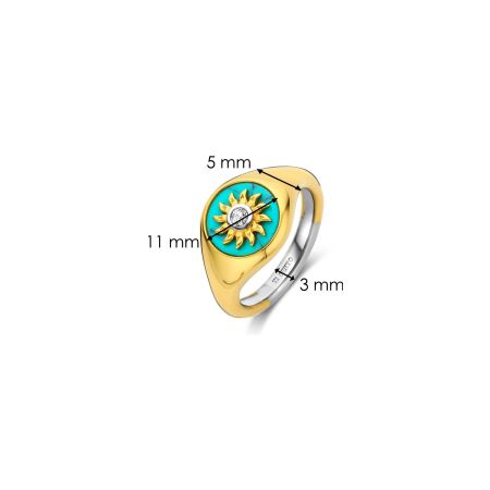 Bague Ti Sento en argent doré, taille 56