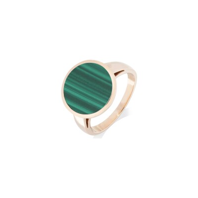 Bague Cesare Pompanon Buona Fortuna Solo en or rose et malachite
