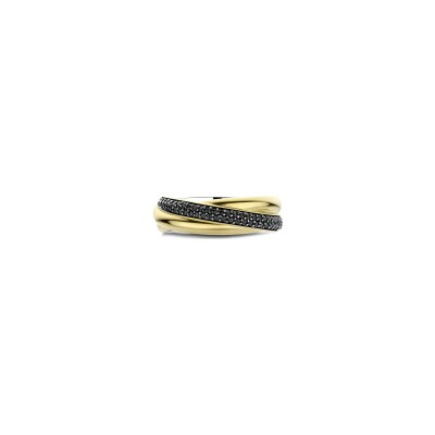 Bague Ti Sento en argent doré et oxyde de zirconium, taille 58