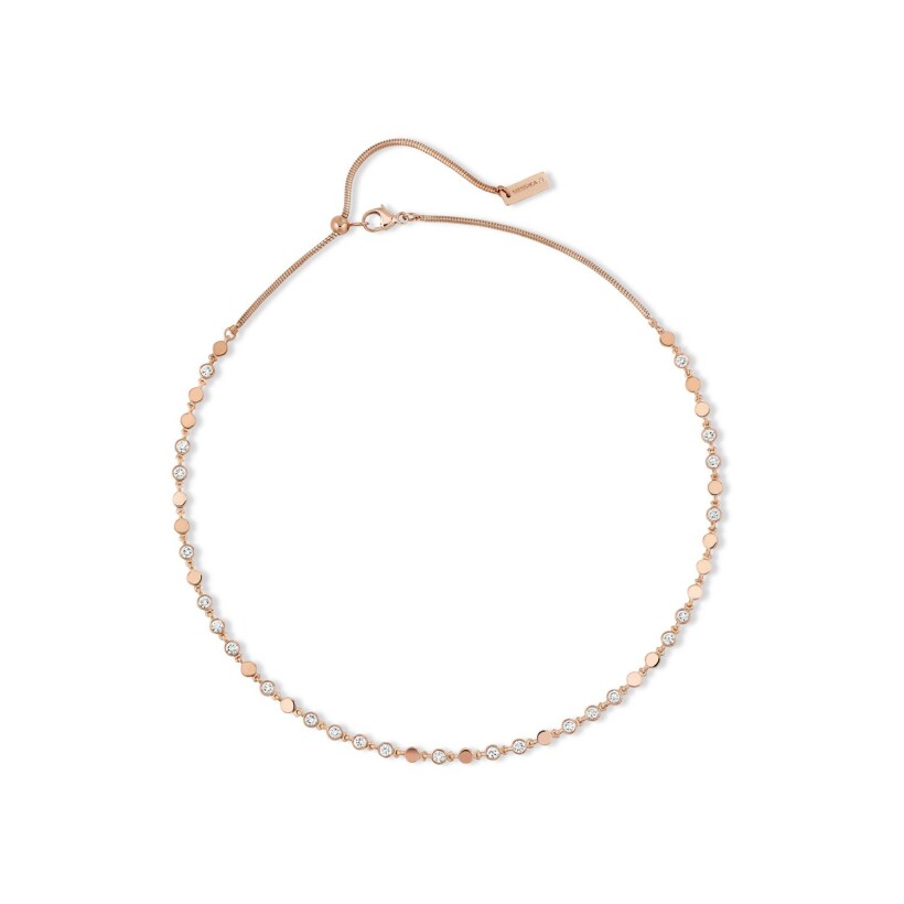 Messika D-Vibes necklace, rose gold, diamonds