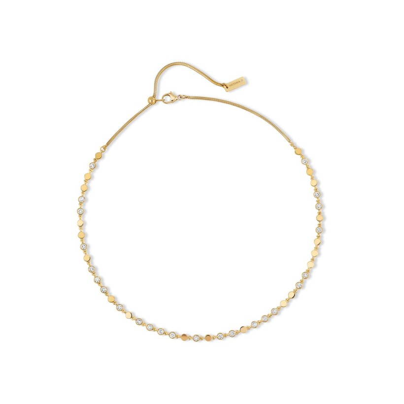Messika D-Vibes necklace, yellow gold, diamonds