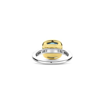 Bague Ti Sento en argent doré, argent et cristal synthétique bleu