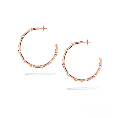 Messika Move Link medium model hoop earrings, rose gold and diamonds