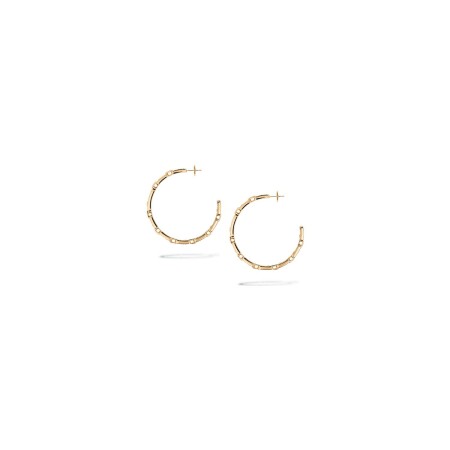 Messika Move Link medium model hoop earrings, yellow gold and diamonds