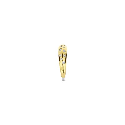 Bague Ti Sento en argent doré et oxyde de zirconium