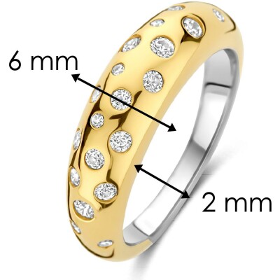 Bague Ti Sento en argent doré et oxyde de zirconium