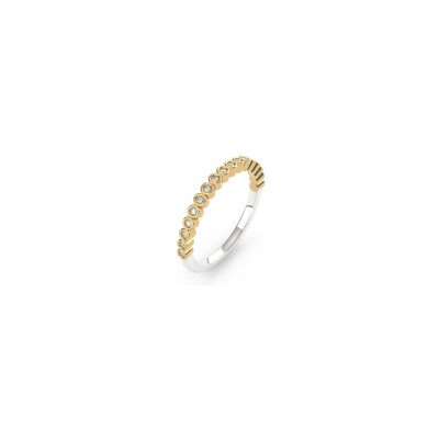 Bague Ti Sento en argent doré et oxyde de zirconium, taille 52